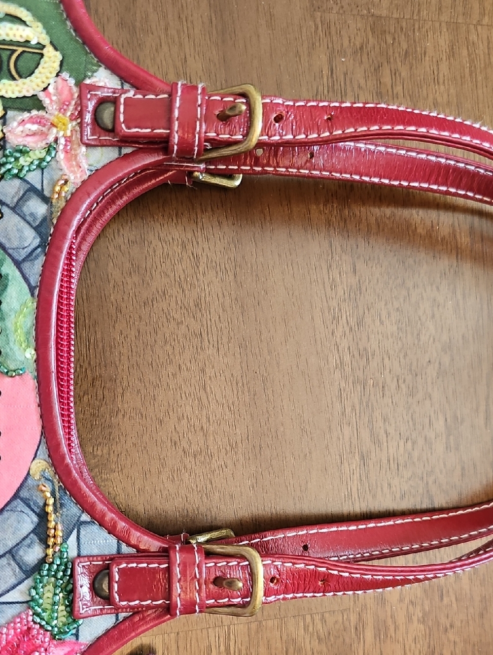 Isabella Fiore Rare Once Upon A Time Red Illustrated Tote Bag - Picture 7 of 12